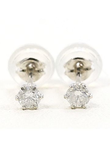 Unbranded PT900 Platinum Earrings with 0.05ct Diamonds, Total Weight 0.3g, Like New Condition. (view 2)