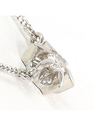 Unbranded PT900 Platinum / PT850 Necklace with 0.10ct Diamond, Total Weight 2.6g, 41cm, Like New Condition. (view 2)