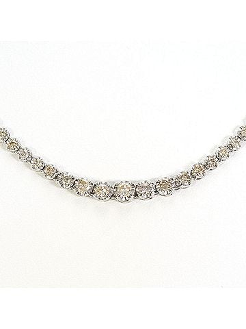 Unbranded K14 14K WG White Gold Necklace with 3.00ct Diamond, Certificate of Authenticity Included, Total Weight 9.9g, 41cm, Like New Condition (view 1)