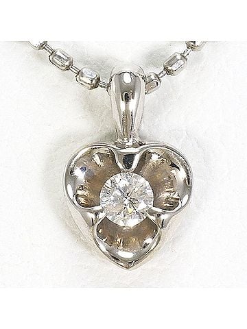 Unbranded PT900 Platinum / PT850 Necklace with 0.05ct Diamond, Total Weight 1.7g, 40cm, Like New Condition (view 1)