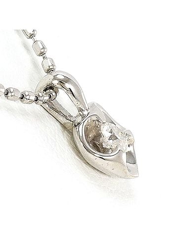 Unbranded PT900 Platinum / PT850 Necklace with 0.05ct Diamond, Total Weight 1.7g, 40cm, Like New Condition (view 2)