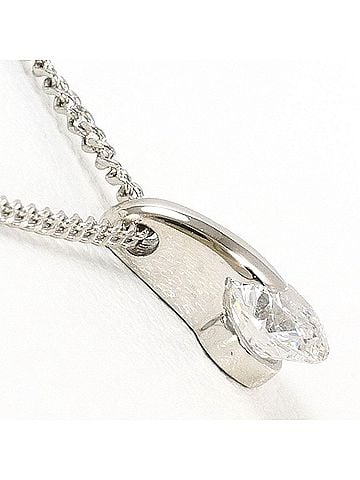 Unbranded PT900 Platinum / PT850 Necklace with 0.22ct Diamond, Total Weight 1.7g, 40cm, Like New Condition (view 2)
