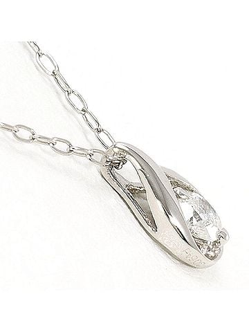 Unbranded PT900 Platinum / PT850 Necklace with 0.10ct Diamond, Total Weight 0.9g, 41cm, Like New Condition. (view 2)