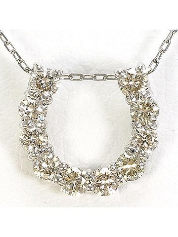 Unbranded PT900 Platinum / PT850 Necklace with Brown Diamond (0.30ct), Total Weight 1.4g, 40cm, Like New Condition. (view 1)