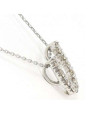 Unbranded PT900 Platinum / PT850 Necklace with Brown Diamond (0.30ct), Total Weight 1.4g, 40cm, Like New Condition. (view 2)