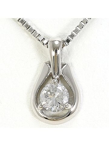 Unbranded PT900 Platinum / PT850 Necklace with 0.15ct Diamond, Total Weight 2.0g, 40cm Length, Like New Condition. (view 1)