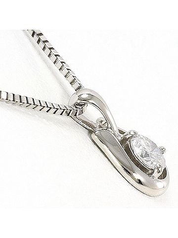 Unbranded PT900 Platinum / PT850 Necklace with 0.15ct Diamond, Total Weight 2.0g, 40cm Length, Like New Condition. (view 2)