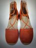 Eileen Fisher 100% Leather Solid Orange Flats Size 7 - photo 4