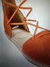 Eileen Fisher 100% Leather Solid Orange Flats Size 7 - photo 3