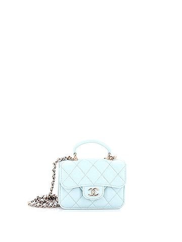 Chanel Top Handle Flap Coin Purse with Chain Quilted Lambskin (view 1)