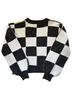 Double Zero Checkered-gingham Black White Wool Cardigan Size S - photo 2