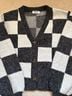 Double Zero Checkered-gingham Black White Wool Cardigan Size S - photo 5