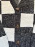 Double Zero Checkered-gingham Black White Wool Cardigan Size S - photo 8