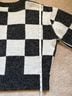 Double Zero Checkered-gingham Black White Wool Cardigan Size S - photo 7