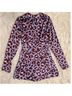 Lovers + Friends 100% Polyester Leopard Print Red Purple Jumpsuit Size L - photo 3