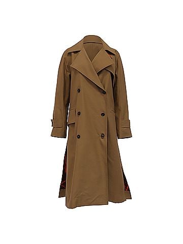 Victoria Beckham Victoria Beckham Double-Breasted Trench Coat in Beige Cotton (view 1)