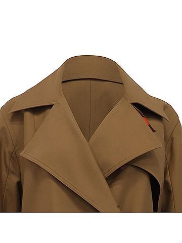 Victoria Beckham Victoria Beckham Double-Breasted Trench Coat in Beige Cotton (view 2)