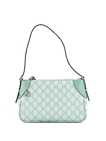 Gucci Emblem Shoulder Bag GG Coated Canvas with Leather Small (view 1)