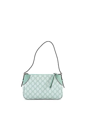 Gucci Emblem Shoulder Bag GG Coated Canvas with Leather Small (view 2)