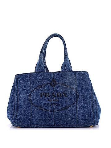 Prada Canapa Tote Denim Small (view 1)