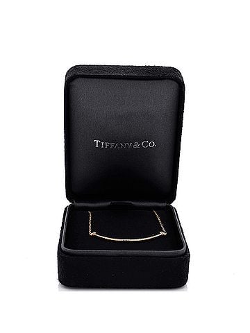 Tiffany & Co. T Smile Pendant Necklace 18K Rose Gold with Diamonds Small (view 2)