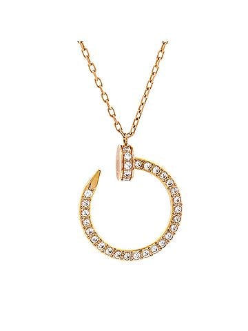 Cartier Juste un Clou Pendant Necklace 18K Rose Gold and Pave Diamonds (view 1)