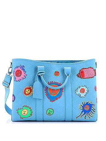 Louis Vuitton Weekend Tote Yayoi Kusama Faces Monogram Taurillon Leather (view 1)