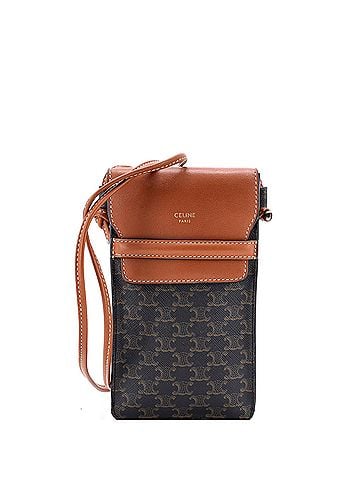 Céline Phone Pouch Crossbody Triomphe Coated Canvas and Leather (view 1)