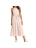 Lulus 80% Polyester 20% Cotton 100% Cotton Stripes Tan White Casual Dress Size L - photo 1