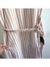 Lulus 80% Polyester 20% Cotton 100% Cotton Stripes Tan White Casual Dress Size L - photo 6