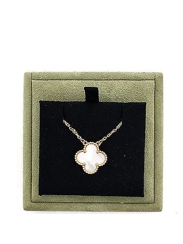 Van Cleef & Arpels Vintage Alhambra Pendant Necklace 18K Yellow Gold and Mother of Pearl (view 2)