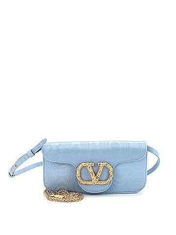 Valentino Garavani VLogo Loco Flap Shoulder Bag Fabric with Crystals (view 1)