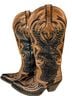 Corral Boots 100% Leather Brown Black Boots Size 6 - photo 1