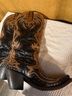 Corral Boots 100% Leather Brown Black Boots Size 6 - photo 4