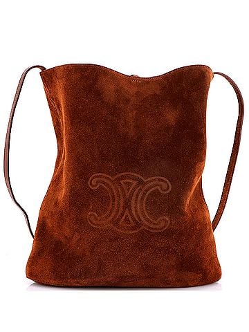 Céline Triomphe Bucket Bag Embossed Suede (view 1)