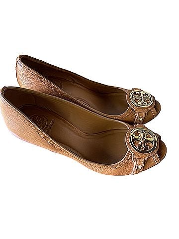 Tory Burch Ethel Peep Toe Wedges (view 2)
