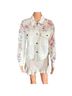 Anthropologie 100% Cotton Floral White Denim Jacket Size S - photo 1