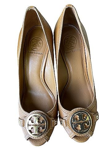Tory Burch Ethel Peep Toe Wedges (view 1)