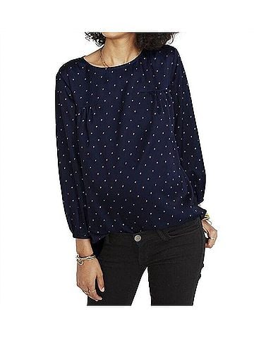 Hatch Delfina Long Sleeve Top in Royal French Dot (view 2)