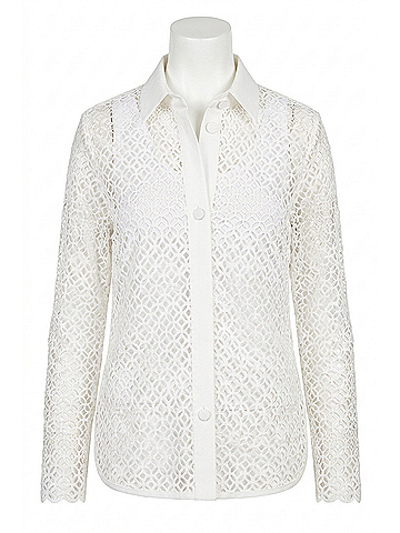 Marc Cain Andalusian Breeze Knit Shirt Blouse in Off-White (view 1)