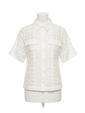 Marc Cain Lace Blouse In Boxy Cut in Off-White (view 1)