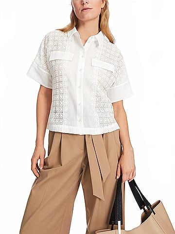 Marc Cain Lace Blouse In Boxy Cut in Off-White (view 2)