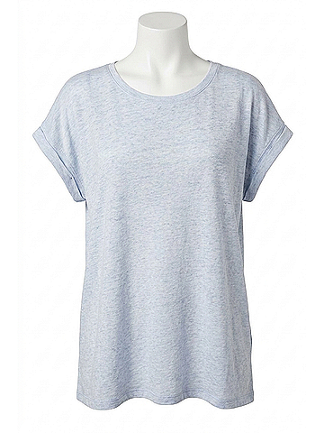 Hatch Linen Circle Short Sleeve Tee in Cloud Blue (view 1)