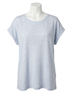 Hatch Solid Blue Linen Circle Short Sleeve Tee in Cloud Blue Size XS - photo 1