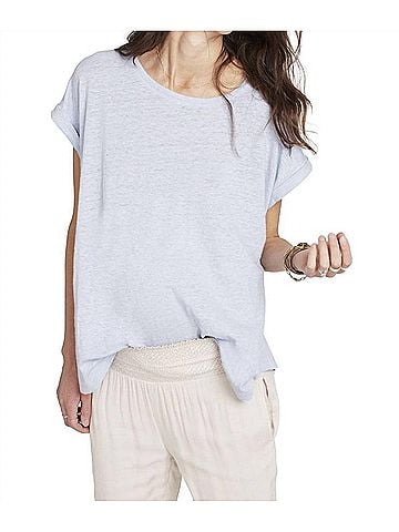 Hatch Linen Circle Short Sleeve Tee in Cloud Blue (view 2)