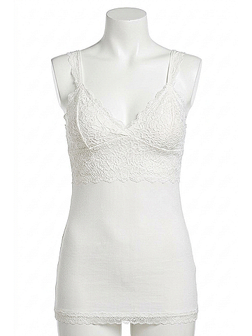 Easel Laced Bralette Cami in Off White (view 1)
