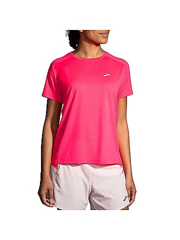 Brooks Women's Sprint Free Short Sleeve 2.0 Shirt in Hyper Pink (view 2)