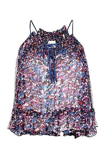 Isabel Marant Women's Fabino Top in Pink/Blue (view 2)
