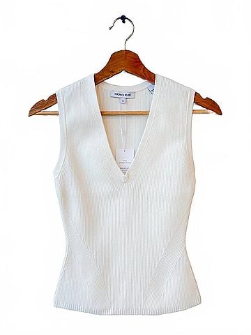 Veronica Beard Sid Sleeveless Pullover in Off White (view 1)
