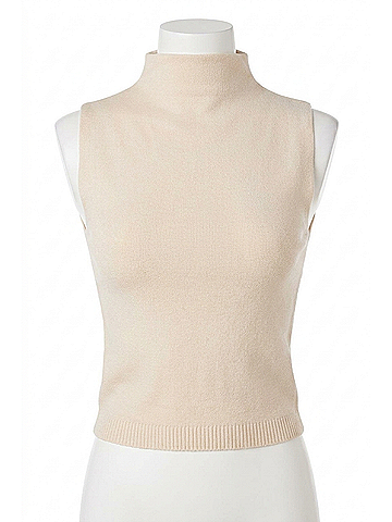 Bella Dahl Mockneck Sweater Tank Top in Seashell Sand (view 1)